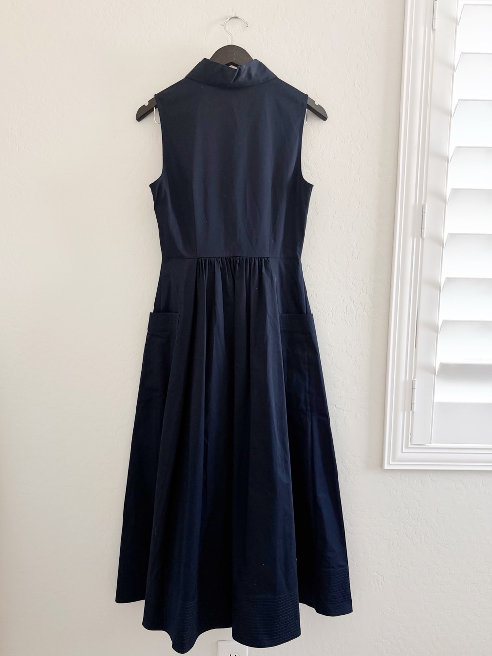 NEW CO Poplin Navy Blue Sleeveless Shirt Dress Size S - Picture 8 of 12